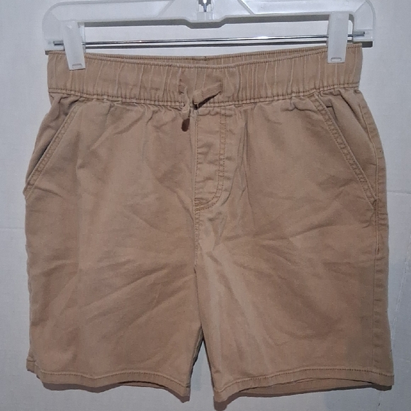 Tan Flat Front Shorts with Relaxed Fit - Picture 1 of 5